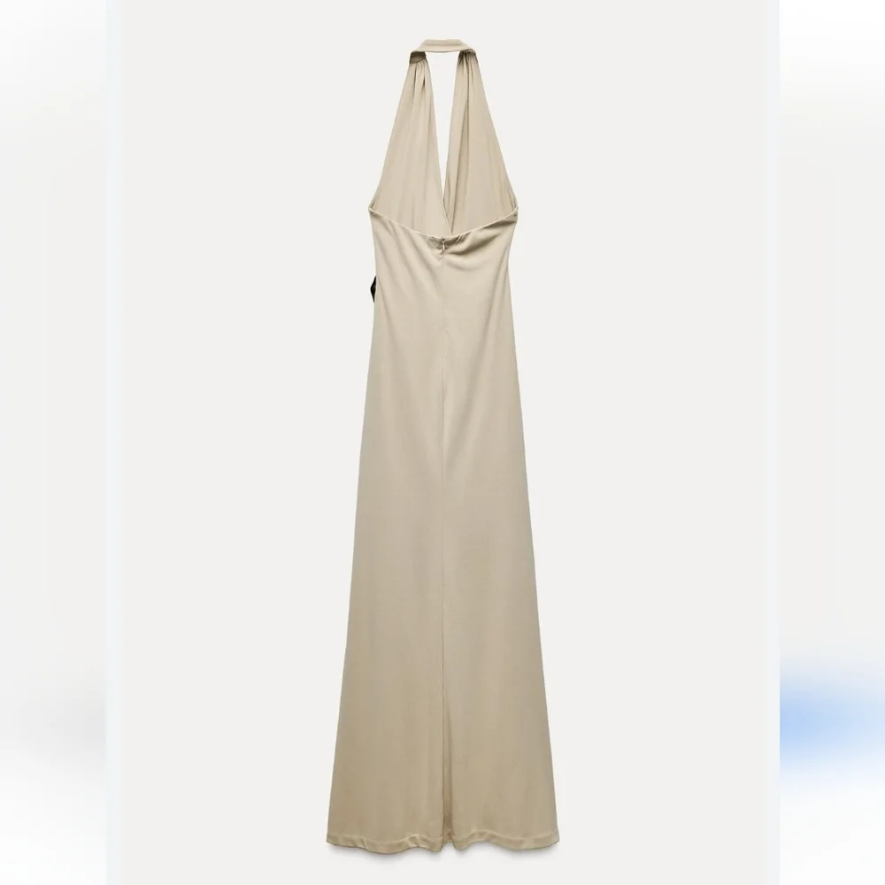 Zara Shell Halter Maxi Dress Size M ans XS - Picture 15 of 16